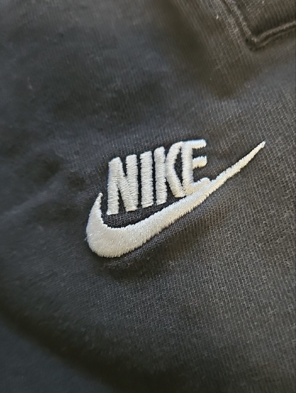Nike Black Cotton Athletic Shorts with White Swoosh - Picture 2 of 7